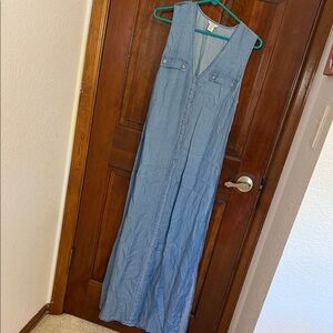Guess Blue Denim Maxi Dress